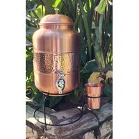 Just Copper Two-Tone Copper Water Dispenser with Cup & Stand